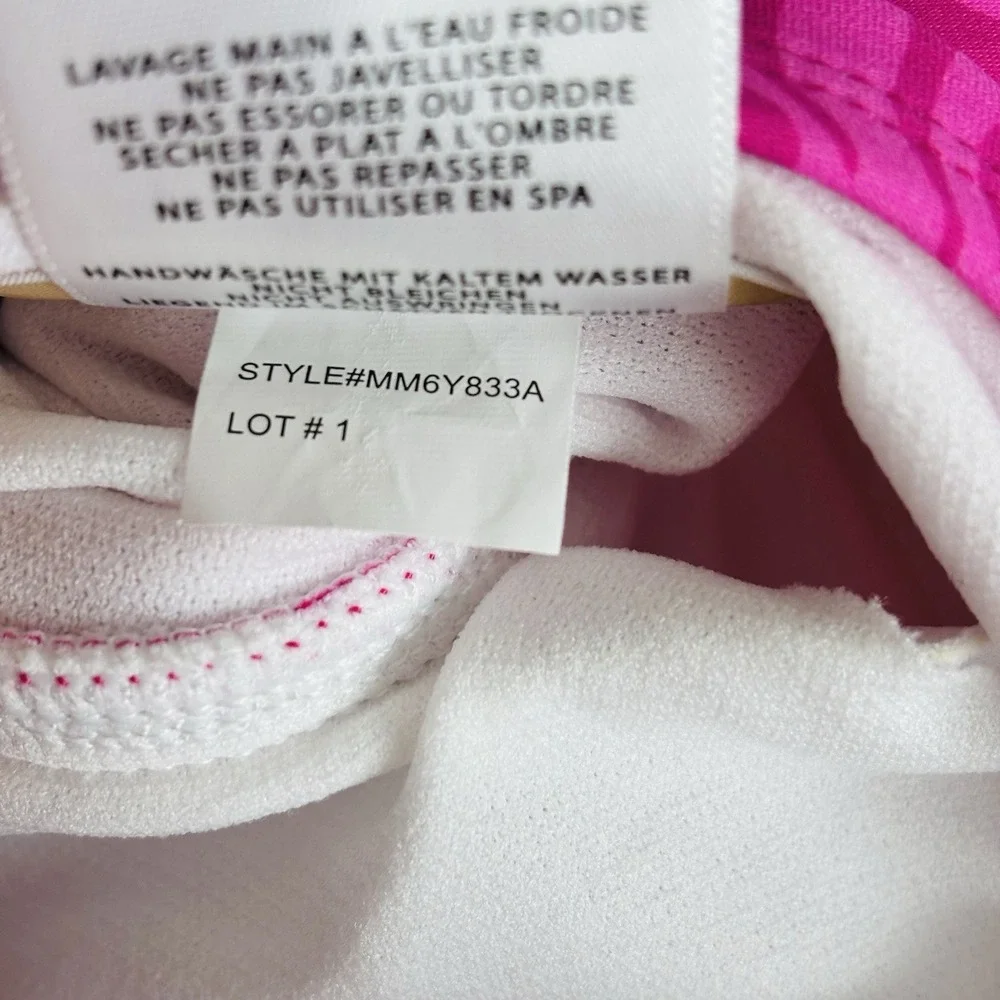 MICHAEL Michael Kors Animal Zebra Print Halter Swimsuit Hot Pink 660 Cerise 10